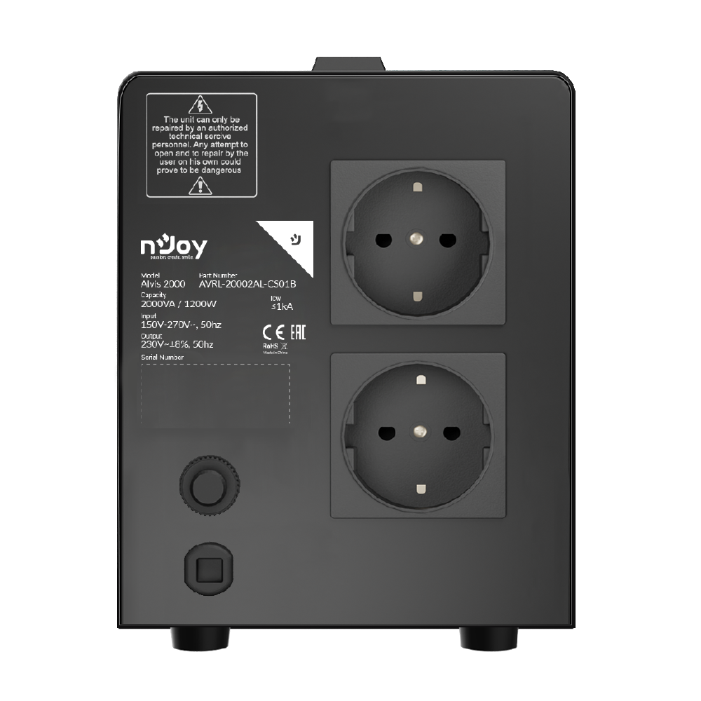 AVR NJOY Alvis 2000 Monofazat, Cu relee (bazat pe microprocesor), 2000 VA / 1200 W