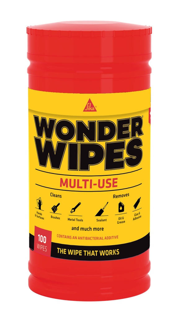 Sika Wonder Wipes, Multi-Surface Cleaning Wipes for Tradespeople, Interior & Exterior, White