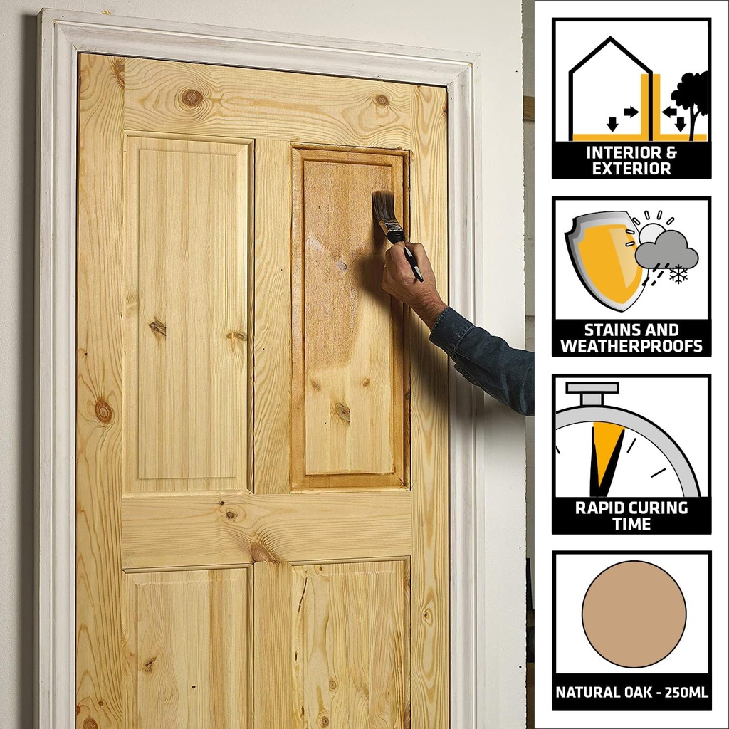 EVERBUILD Wood Stain Satin, Quick Drying Wood Stain, Interior & Exterior