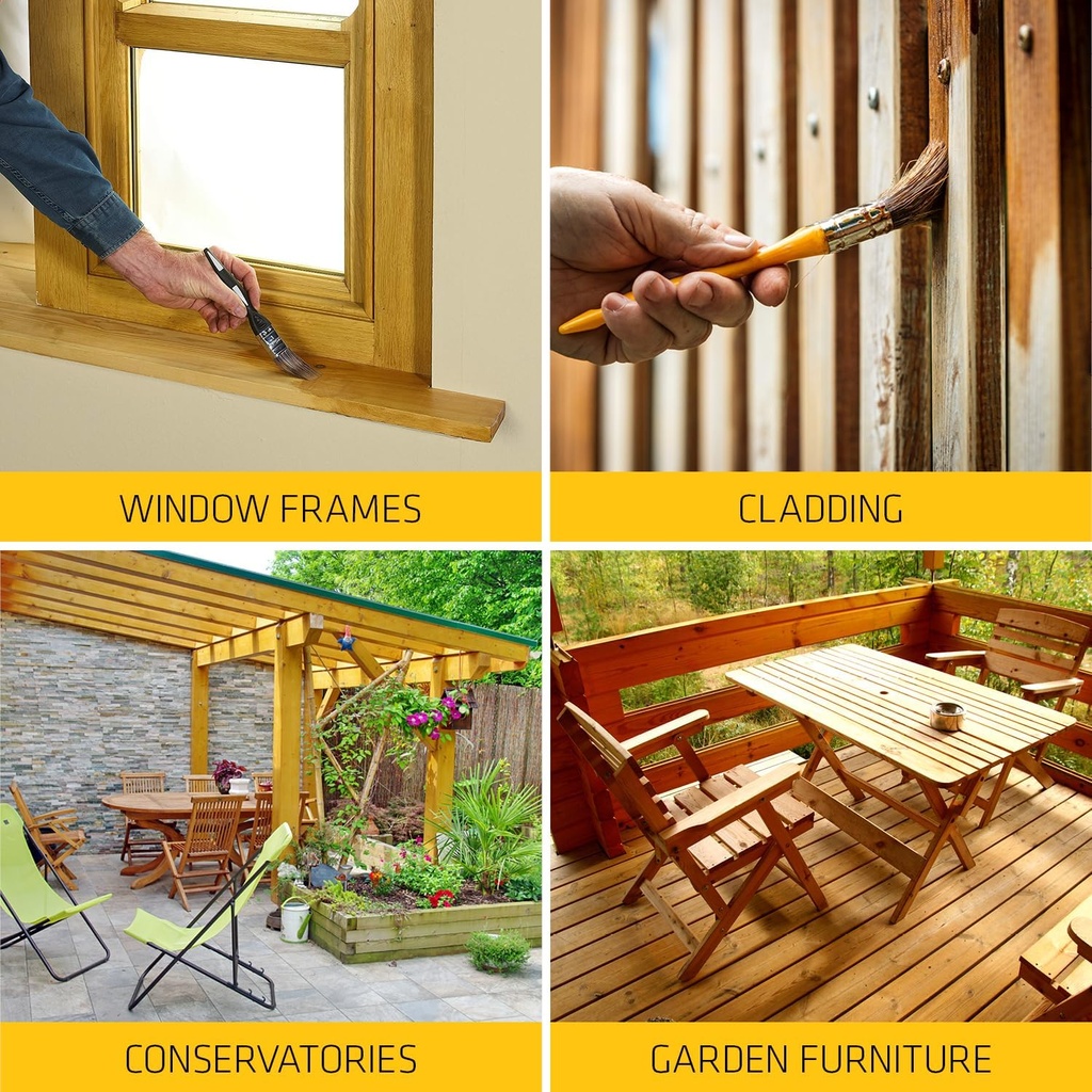 EVERBUILD Wood Stain Satin, Quick Drying Wood Stain, Interior & Exterior