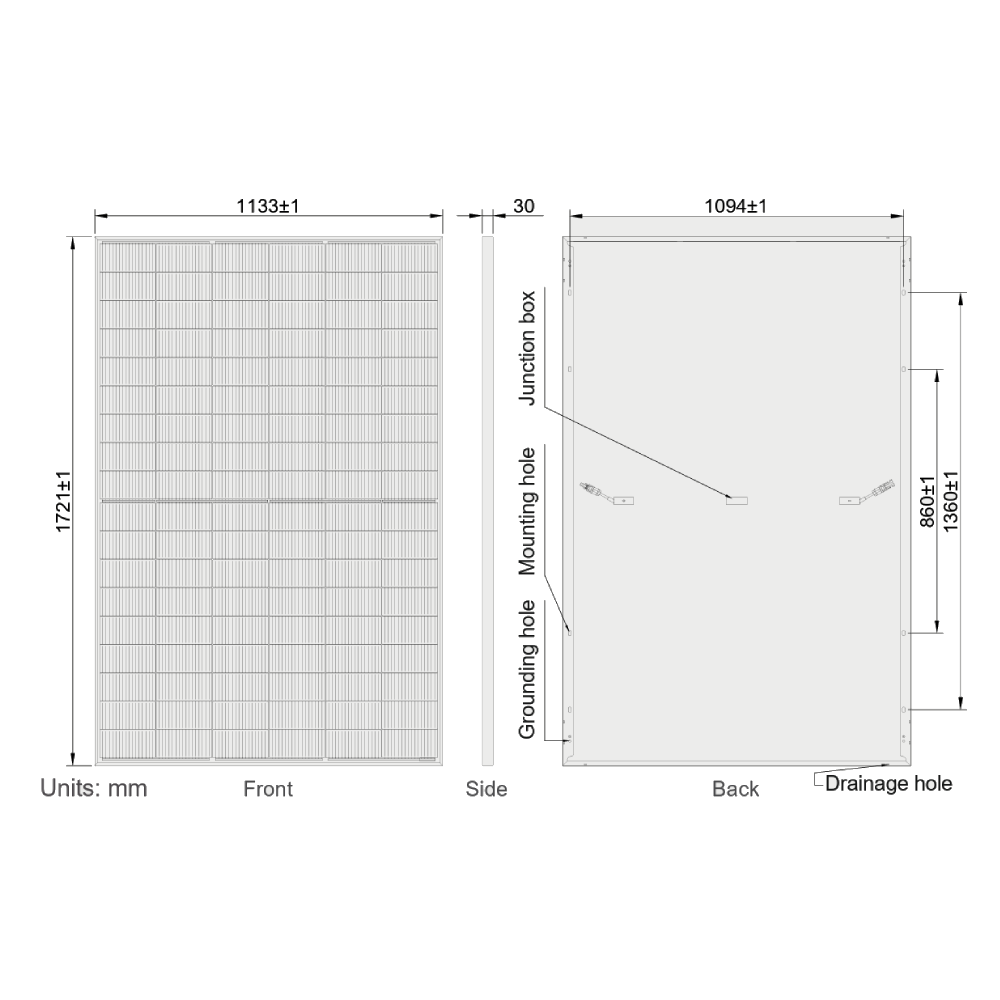AE SOLAR, Meteor AE425CMD-108, Black Monofacial n-Type TOPCon technology, PERC half-cut cells, 425Wp Solar Panel