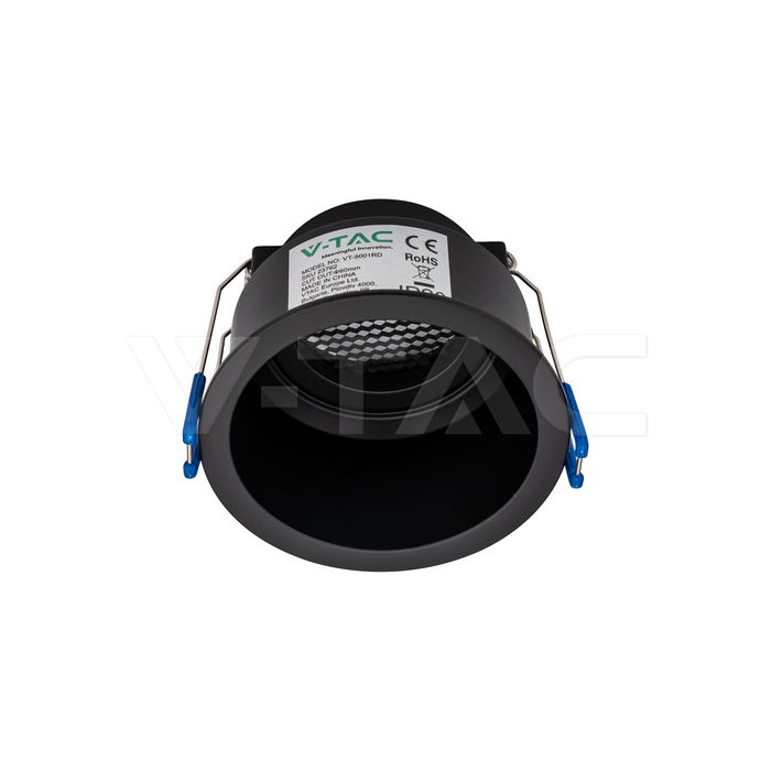 V-TAC 23762, GU10 Holder Round Anti-Glare Aluminum Black Honeycomb