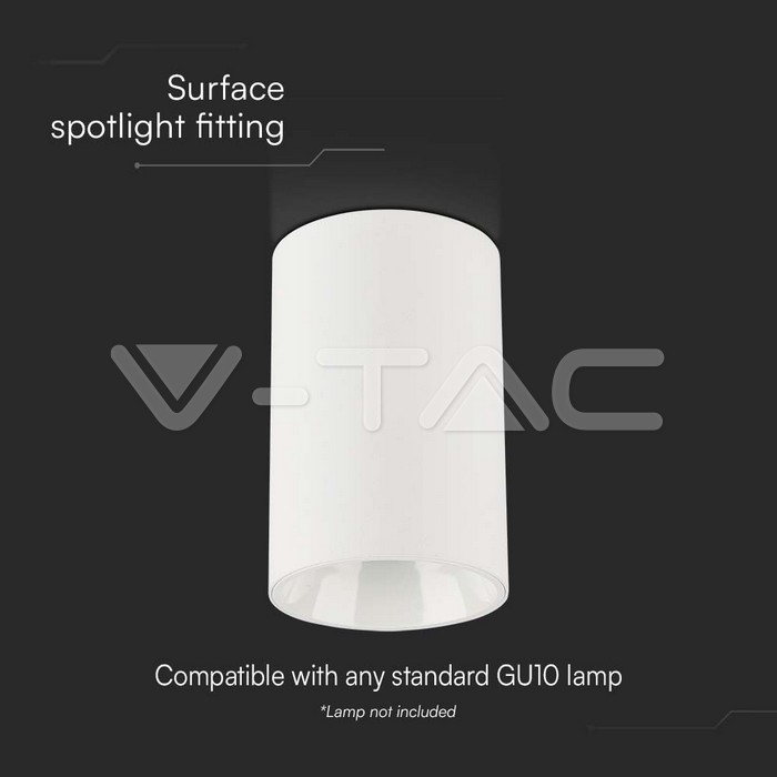 V-TAC 10379, GU10 Surface Mounted Holder Round White