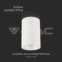 V-TAC 10379, GU10 Surface Mounted Holder Round White
