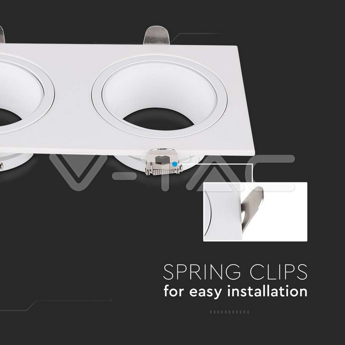 V-TAC 10298, GU10 Holder 2 Heads Iron + PC White