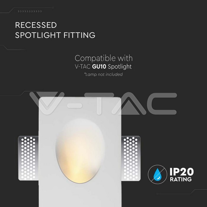 V-TAC 6770, GU10 Gypsum Fitting Round White