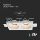 V-TAC 6762, 2xGU10 Gypsum Holder Round White