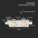 V-TAC 6762, 2xGU10 Gypsum Holder Round White
