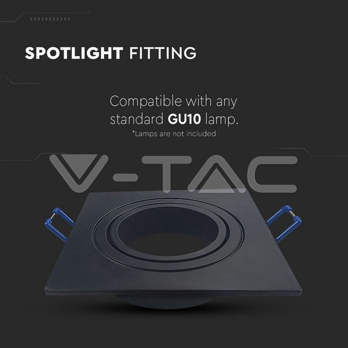 V-TAC 8937, GU10 Holder Square Black