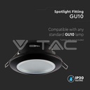 V-TAC 6699, GU10 Holder Round Black