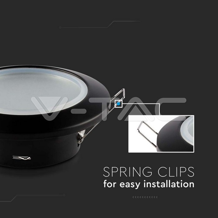 V-TAC 6699, GU10 Holder Round Black