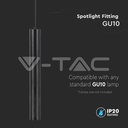 V-TAC 6687, GU10 Pendant Light Black Ø60x500 mm