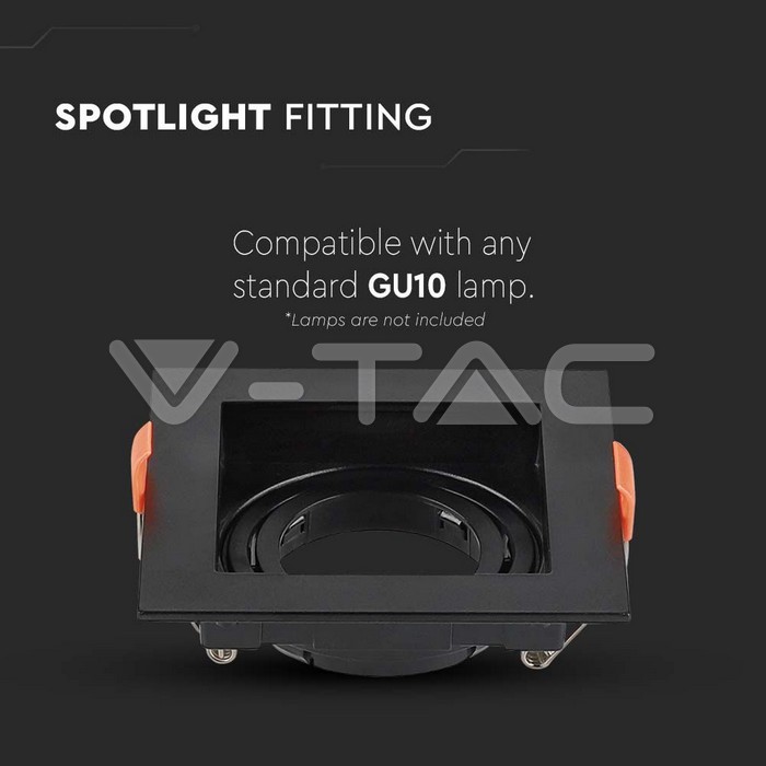 V-TAC 6657, GU10 Holder Square Black