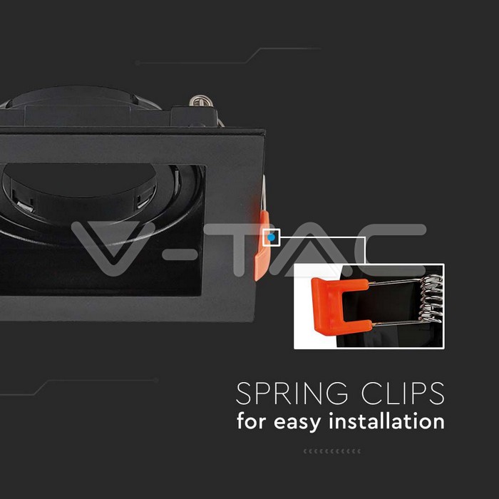 V-TAC 6657, GU10 Holder Square Black