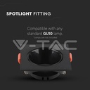 V-TAC 6652, GU10 Holder Square Black Frame Black Reflector