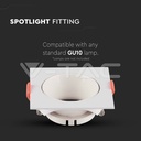 V-TAC 6650, GU10 Holder Square White Frame White Reflector