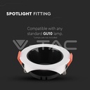 V-TAC 6645, GU10 Holder Round White Frame Black Reflector