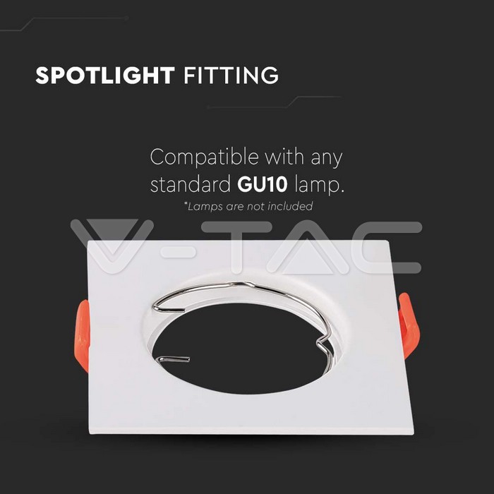 V-TAC 6642, GU10 Holder Square White