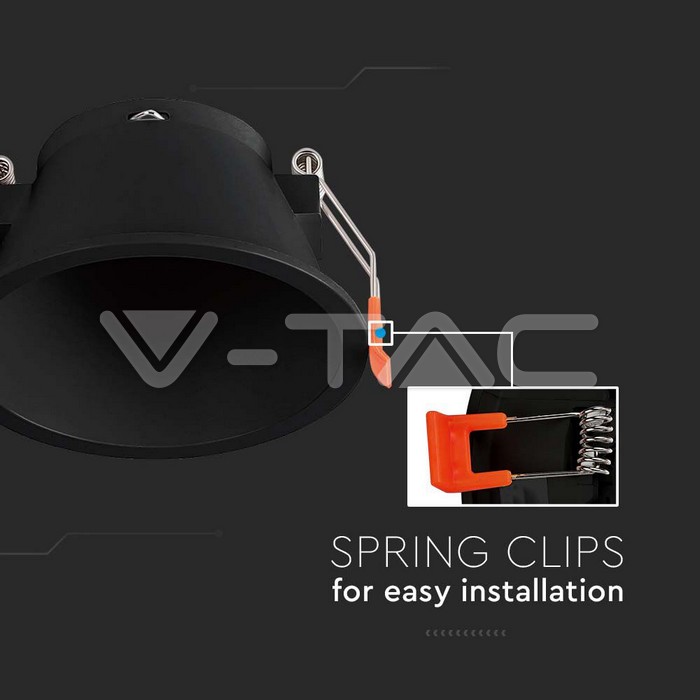 V-TAC 6637, GU10 Holder Round Black