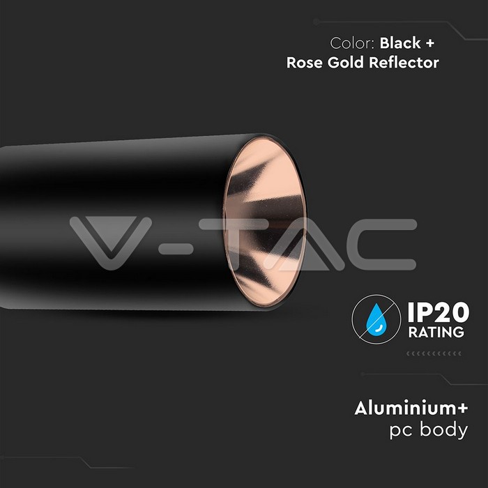 V-TAC 8997, GU10 Holder Round Black Rose Gold
