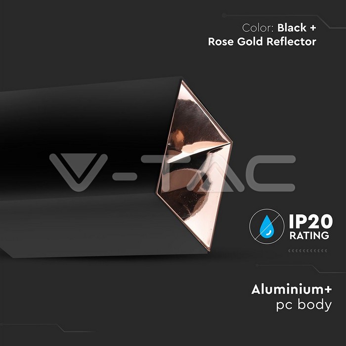 V-TAC 8993, GU10 Holder Square Black Rose Gold