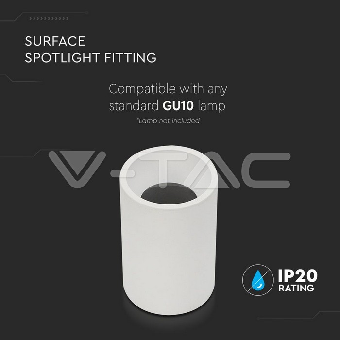 V-TAC 8944, GU10 Surface Mounted Holder White