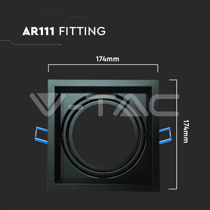 V-TAC 35811, 1x AR111 Holder Black