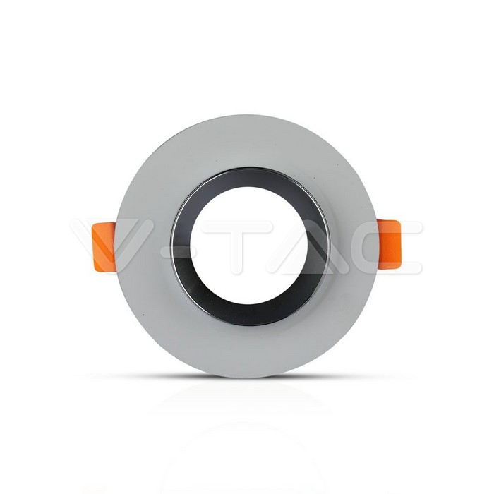 V-TAC 3128, GU10 Gypsum Recessed Grey Chrome Round