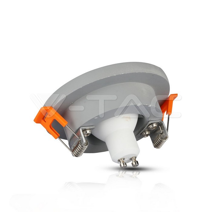 V-TAC 3128, GU10 Gypsum Recessed Grey Chrome Round