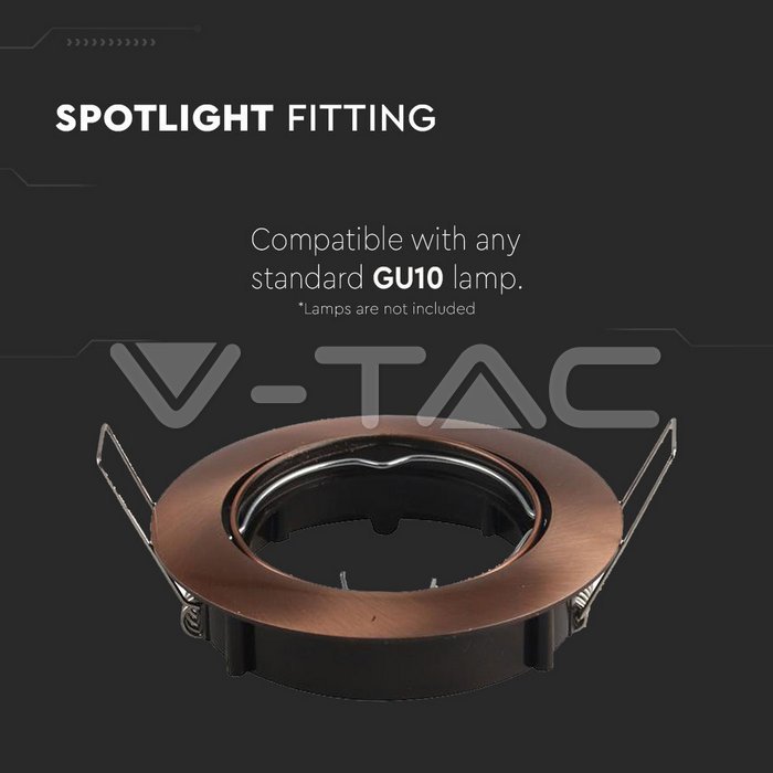 V-TAC 8580, GU10 Holder Round Adjustable Bronze