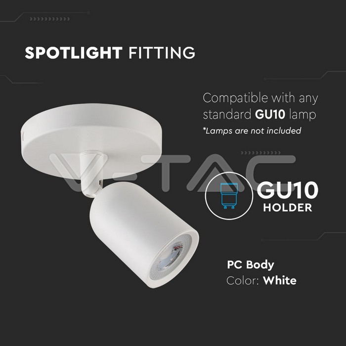 V-TAC 7980, GU10 Wall Fitting White