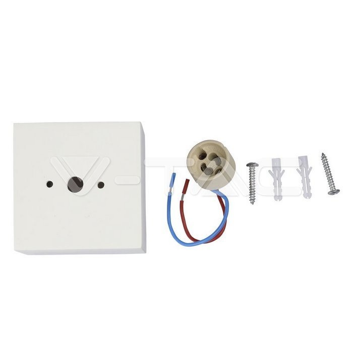 V-TAC 3666, GU10 Gypsum Frame Square Aluminum Ring White