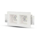 V-TAC 3648, GU10 Housing Square Gypsum White (2 pcs)