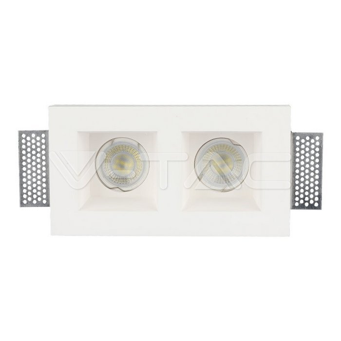 V-TAC 3648, GU10 Housing Square Gypsum White (2 pcs)