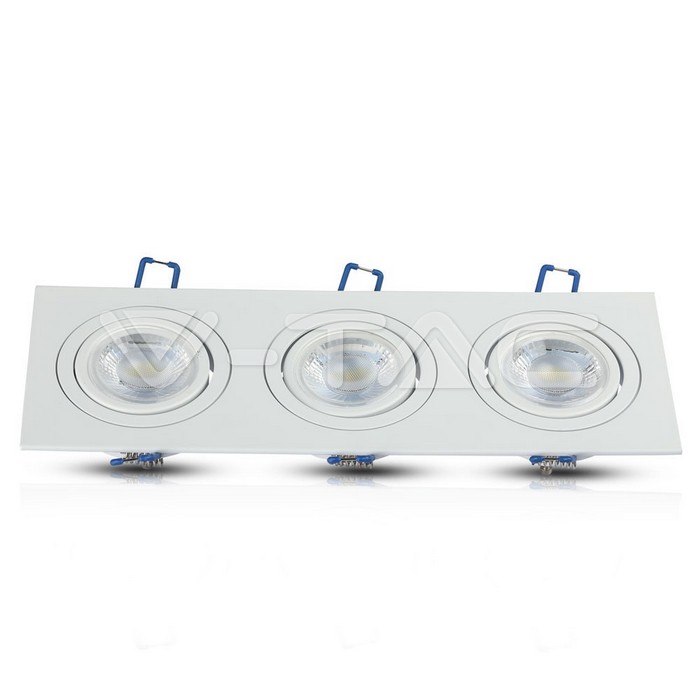 V-TAC 3609, 3x GU10 Housing Square White