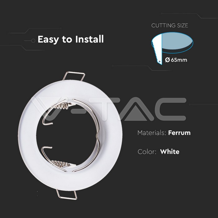 V-TAC 3584, GU10 Housing Round White