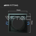 V-TAC 3581, 1x AR111 Housing Black