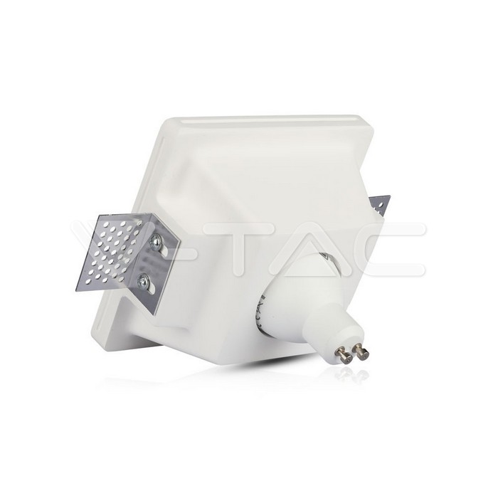 V-TAC 3151, GU10 Gypsum Fitting Square White Recessed