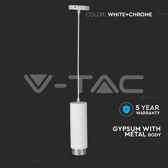 V-TAC 3129, GU10 Suspended Gypsum Fitting Chrome Detail