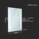 V-TAC 2140451, 35W Rectangular LED Mirror IP44 Anti-Fog 6400K