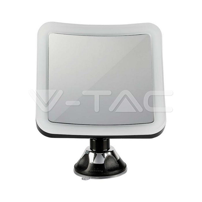 V-TAC 6630, 3.2W LED Lighted Mirror, 3 x AA Batteries, Black Body