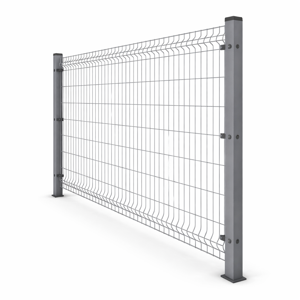 3D Wire Mesh Fence, Galvanized, 3.5 mm, Grey