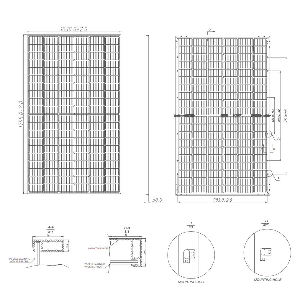 TALESUN Bifacial Dual Glass Half-Cut Mono Perc TD6160M-120-365W Solar Panel