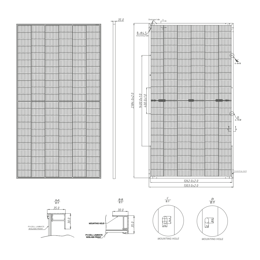 TALESUN Bifacial Dual Glass Half-Cut Mono Perc TD8G66M-144-670W Solar Panel