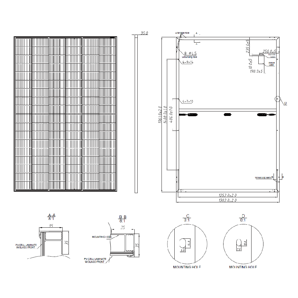 TALESUN Half-Cut Mono Perc TP8F54M-TP8F54M(H)-108-540W Solar Panel
