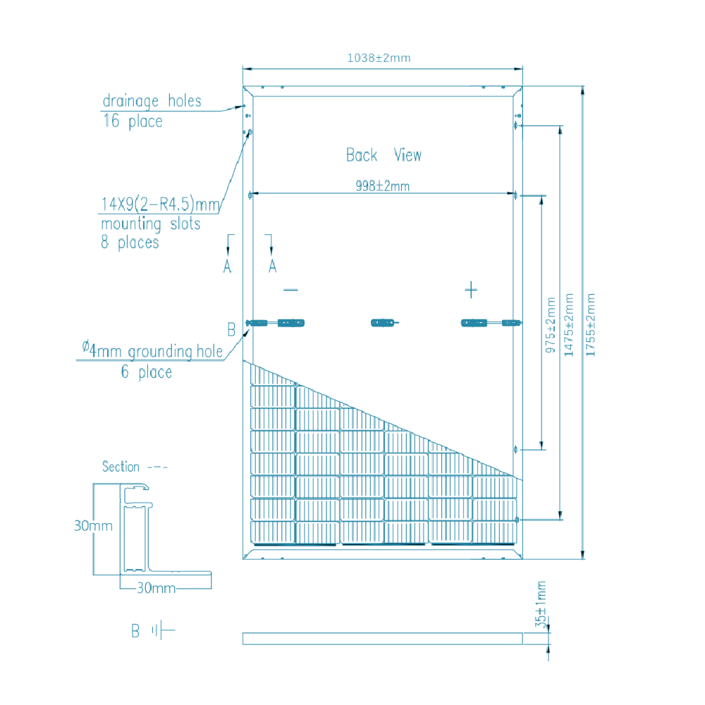 ULICA SOLAR, UL-370M-120HV, Standard Monofacial Monocrystalline MONO half-cut cells 370Wp Solar Panel