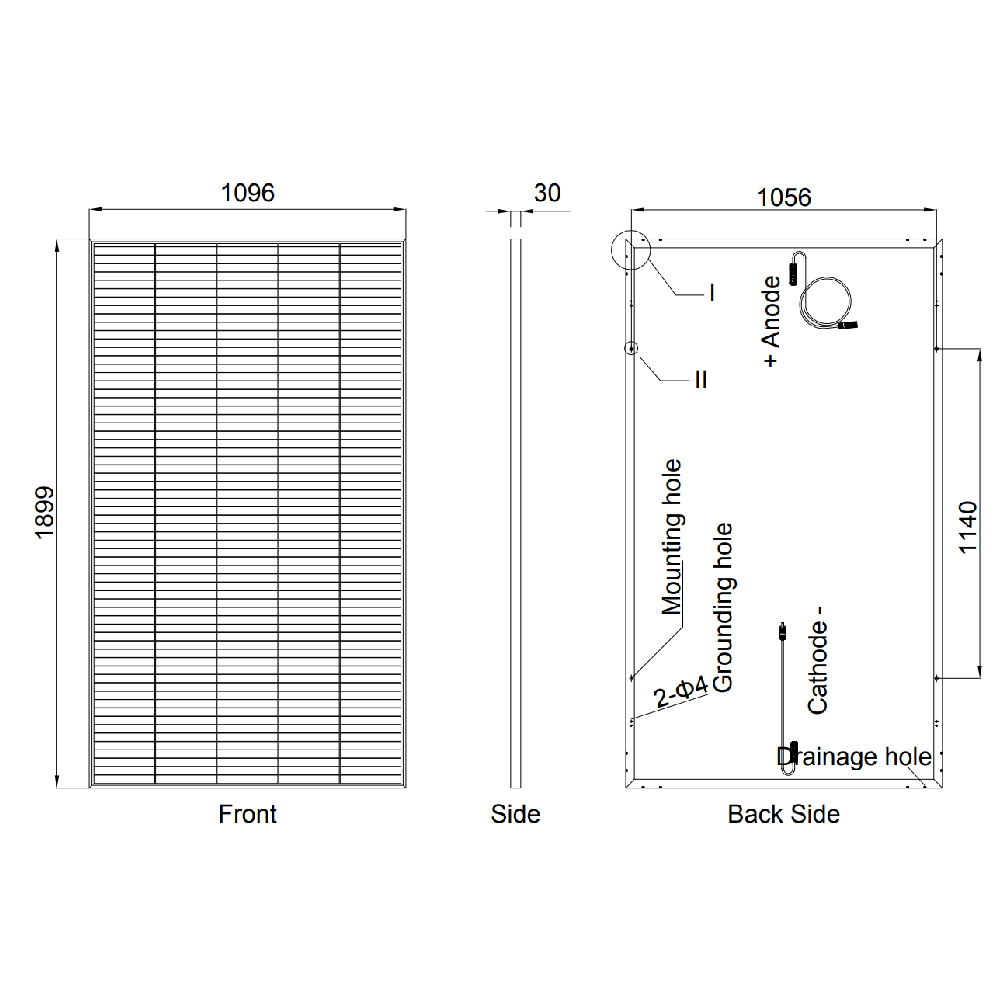 AE SOLAR, AE-BME-46E, Black Monofacial Monocrystalline PERC half-cut cells 430Wp Solar Panel