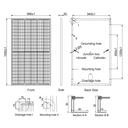 AE SOLAR, AE-MB-120E, Black Monofacial Monocrystalline PERC half-cut cells 340Wp Solar Panel