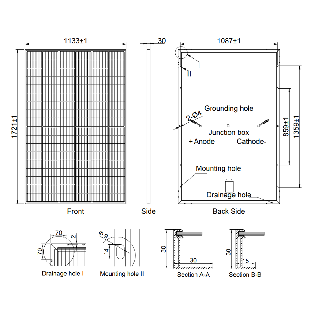 AE SOLAR, AE-MD-108E, Black Monofacial Monocrystalline PERC half-cut cells 395Wp Solar Panel