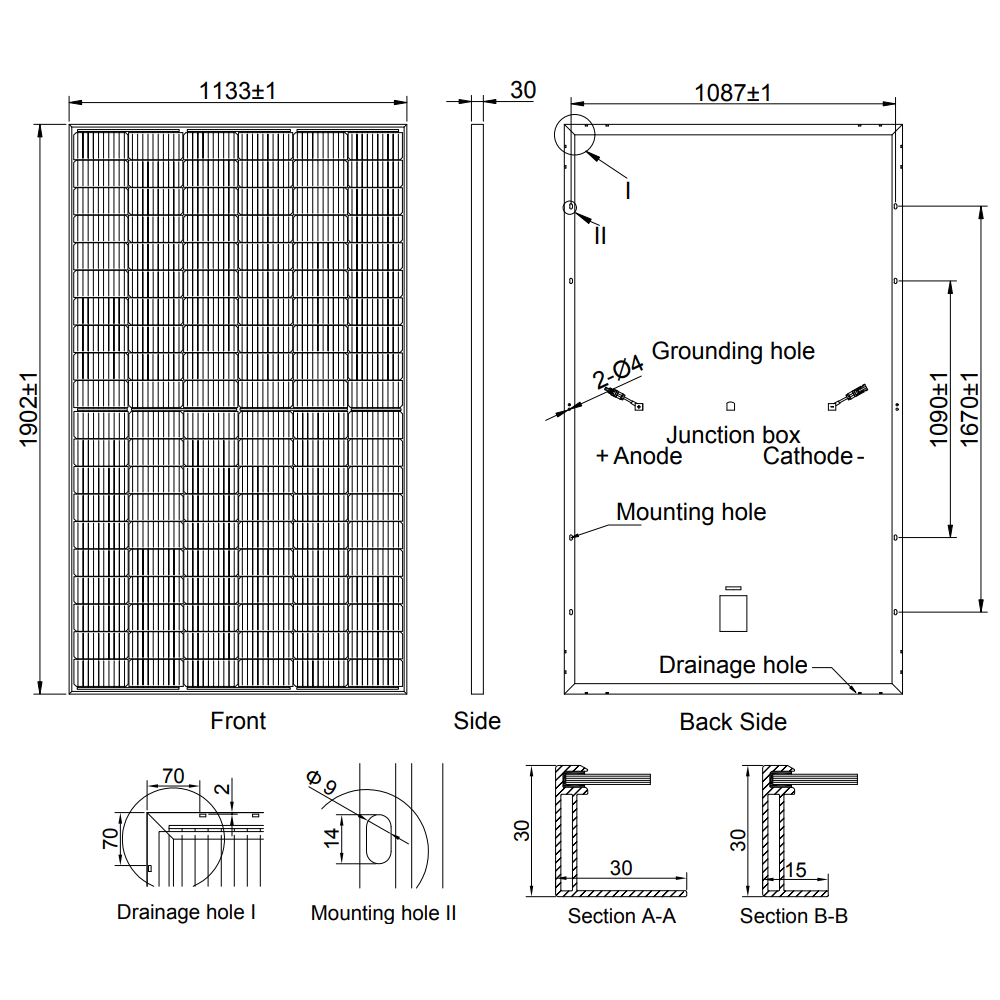 AE SOLAR, AE-MD-120E, Black Monofacial Monocrystalline PERC half-cut cells 445Wp Solar Panel